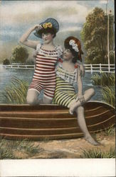 Two Girls in Bathing Costumes Postcard