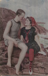 Romantic Couple near the Water Couples Postcard Postcard Postcard