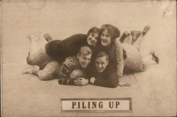 Piling Up Football Postcard Postcard Postcard