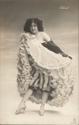 Dancing Woman Holding Up Skirt Postcard