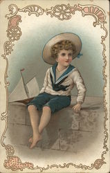 Young Child in Sailor's Uniform Trade Card