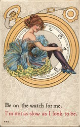 Dancing Girl and Watch Postcard