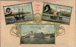 The March of Progress, Navigating the Hudson River Postcard