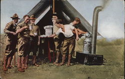 Military Men in Camp Postcard Postcard Postcard