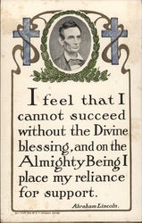 I Feel That I Cannot Succeed Without the Divine Blessing Postcard