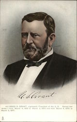 Ulysses S. Grant, eighteenth President of the US Served two terms - from March 4, 1869 to March 3 Presidents Postcard Postcard Postcard