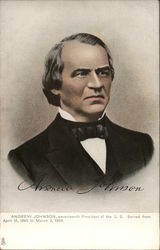 Andrew Johnson, seventeenth President of U.S. Served from April 15, 1865 to March 3, 1869. Presidents Postcard Postcard Postcard