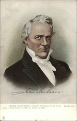 President James Buchanan, fifteenth President of the U.S. Served one term - from March 4, 1857 to M Presidents Postcard Postcard Postcard