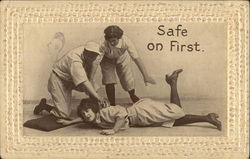 Safe On First. Postcard