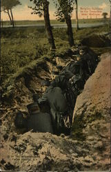 Belgian Soldiers in the Trenches near Maltines World War I Postcard Postcard Postcard