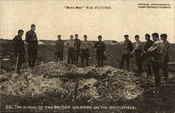 The Burial of Two British Soldiers on the Battlefield Postcard