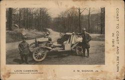 Leon Cameron and A.M. Signor, Jr. and Their Car Men Postcard Postcard Postcard