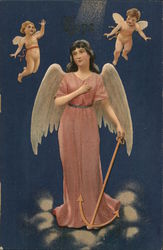 Angel With Cupids Angels Postcard Postcard Postcard