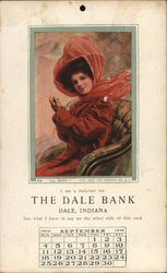 Woman in Car, "All Ready" The Dale Bank Indiana Postcard Postcard Postcard