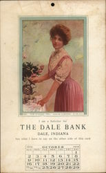 The Dale Bank, Dale, Indiana - Calendar October 1919 Advertising Postcard Postcard Postcard