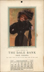 Woman in Black November The Dale Bank Indiana Postcard Postcard Postcard