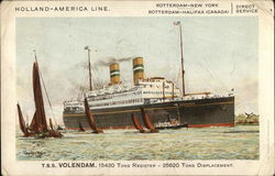 Holland-America Line - T.S.S. "Volendam" Postcard