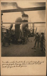 SS President Roosevelt People Playing Games on Deck Postcard