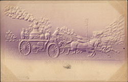 Horse Drawn Fire Engine Firemen Postcard Postcard Postcard