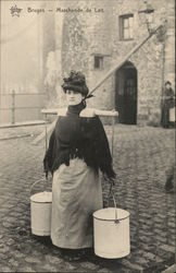 Woman Milk Merchant - Bruges Postcard