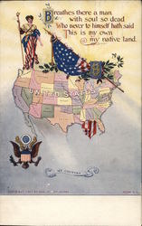 Map of the United States Postcard