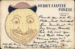 Du Bist A Matze Ponem (Pieface) Judaica Postcard Postcard Postcard