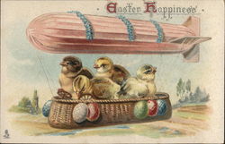 Dirigible Piloted by Chicks, Easter Egg Ballast With Chicks Postcard Postcard Postcard