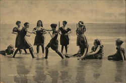 Women Fighting in Water Swimsuits & Pinup Postcard Postcard Postcard