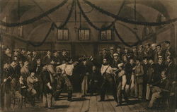 Men Fencing with a Large Audience Postcard