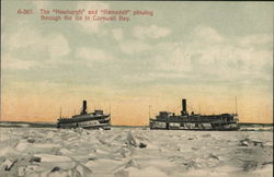 The Newburgh and Ramsdell Plowing Through the Ice on Cornwall Bay Postcard