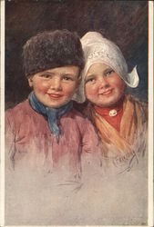 Two Dutch Children Postcard