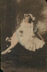 Portrait of Woman in Ballet Shoes Postcard