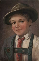 Boy in Lederhosen Postcard Postcard Postcard