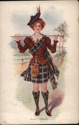 Clan Lamond Golfer in Kilt Postcard