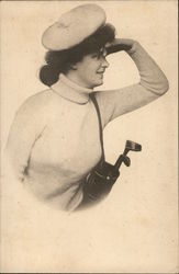 Woman Golfer Women Postcard Postcard Postcard