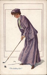 The Golfing Girl Postcard