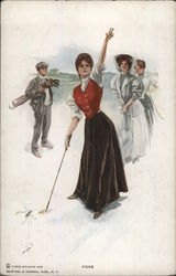 Ladies Playing Golf "Fore" Women Postcard Postcard Postcard