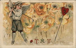 Cupid playing golf Postcard