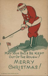 May Your Balls Be Kept Out of the Rough! Merry Christmas! Golf Postcard Postcard