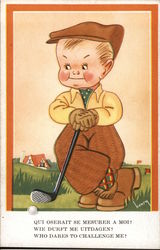 Boy Golfer Postcard Postcard