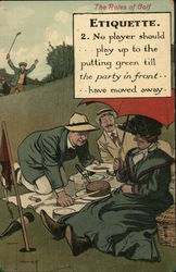 Golf Etiquette Postcard Postcard Postcard