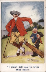 Golfer Berating Caddy Postcard Postcard Postcard