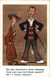 Two Golfers Chatting Postcard Postcard Postcard