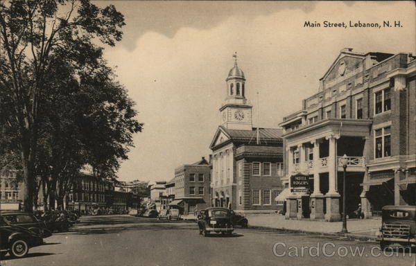 Main Street Lebanon, NH Postcard