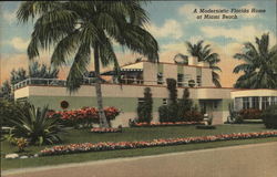 A Modernistic Florida Home Miami Beach, FL Postcard Postcard Postcard