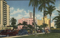 Luxurious Hotels along Tropical Collins Ave. Miami Beach, FL Postcard Postcard Postcard