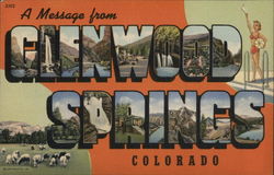 A Message from Glenwood Springs Postcard