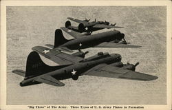 Big Three of The Army in Formation Postcard