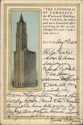 Woolworth Building New York City, NY Postcard Postcard Postcard