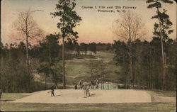 Course 1, 11th and 12th Fairway Pinehurst, NC Postcard Postcard Postcard